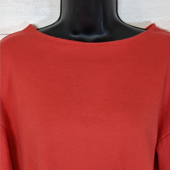 Wild Fable Bright Coral Cropped Long Sleeve Sweatshirt Size S NEW - Picture 4 of 5
